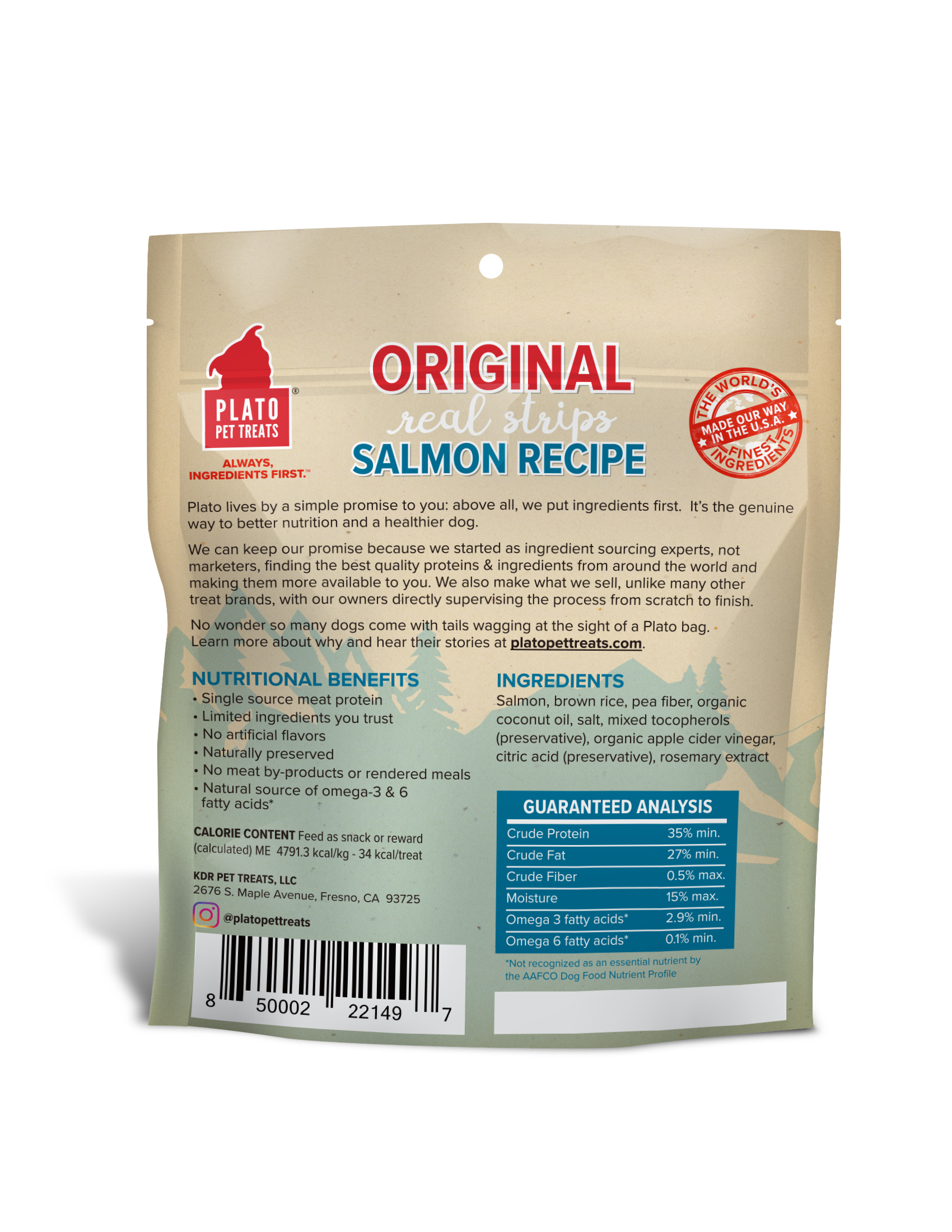 Plato Original Real Strips Salmon 3oz