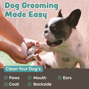 Bark & Clean Dry Pup Wipes for Cleaning & Grooming Dogs