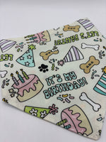Birthday Dog bandana, let’s pawty, it’s my birthday