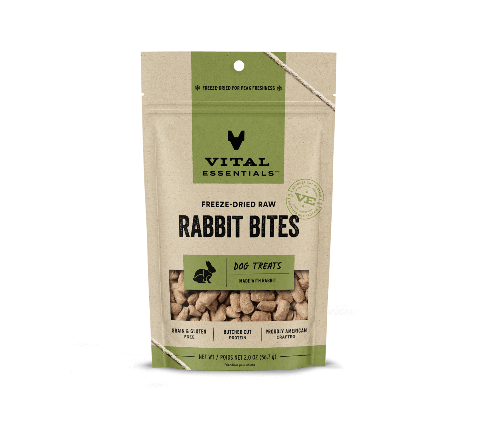 Vital Essentials Rabbit Bites FD Dog Treats 2 oz