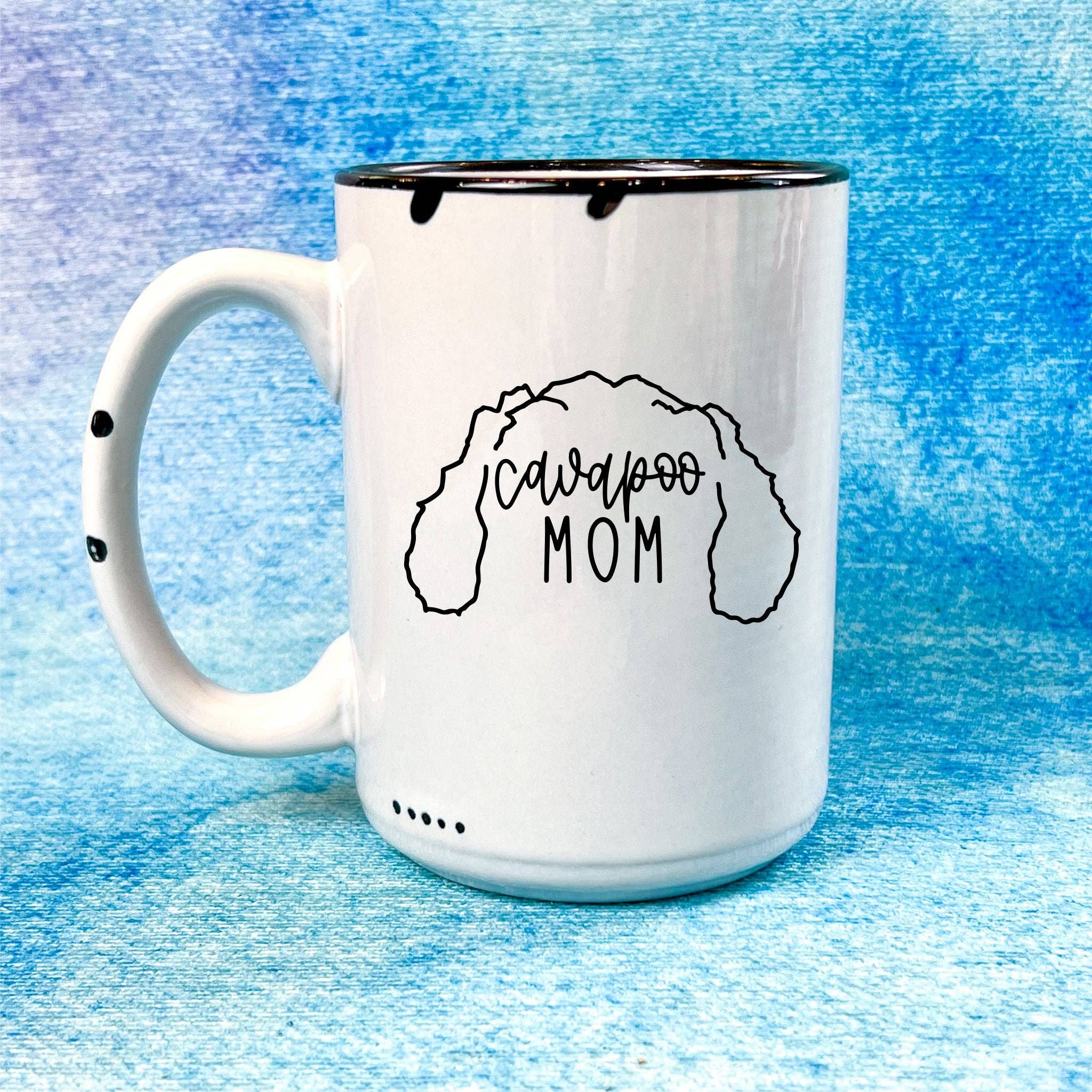 Cavapoo Mom Distressed Mug