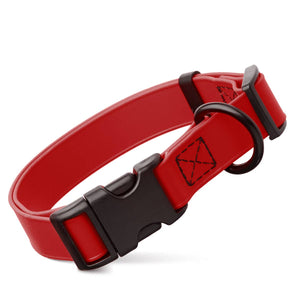 Red Biothane Dog Collar with Quick Release