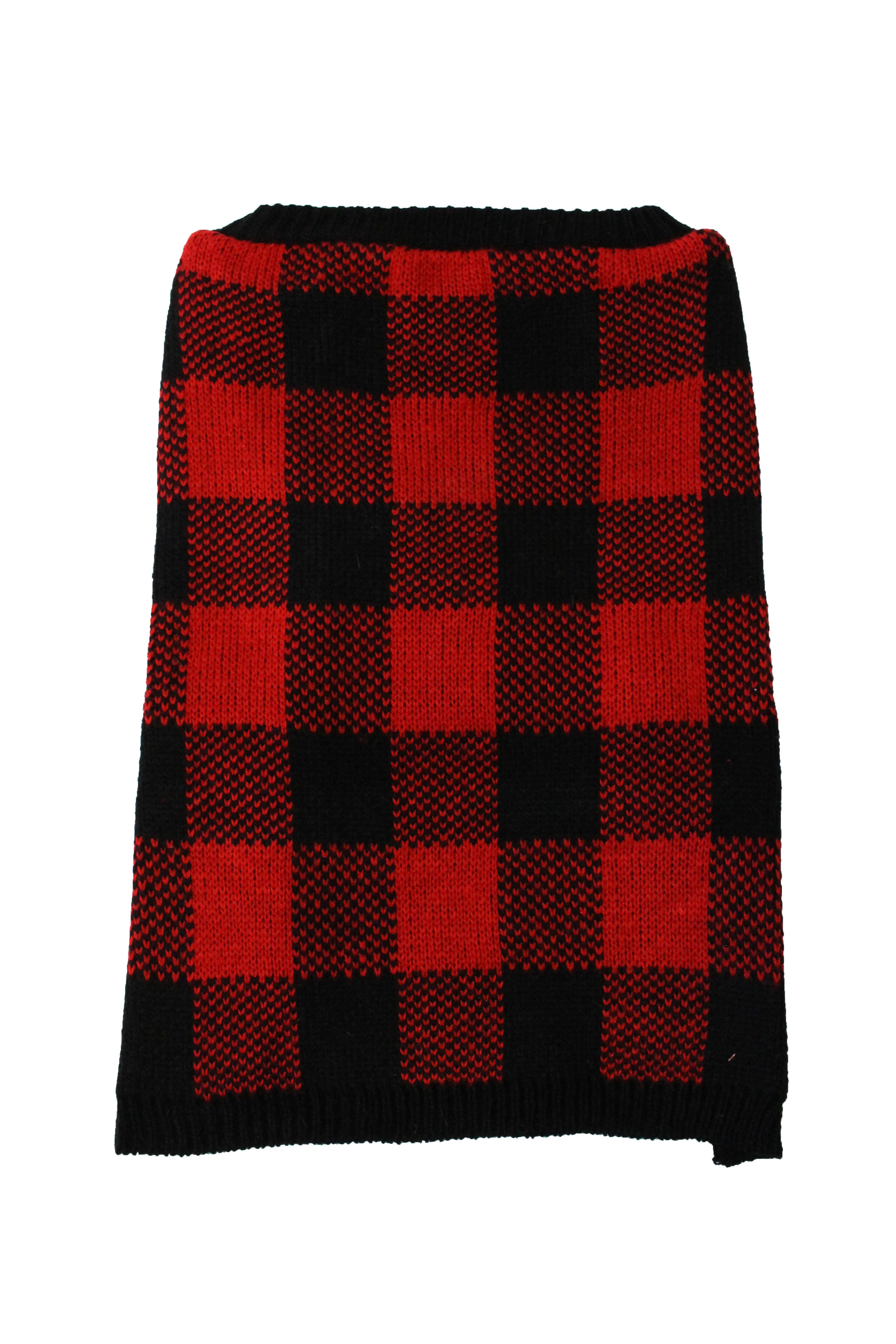 Red/Black Buffalo Check Dog Sweater Christmas Outfit