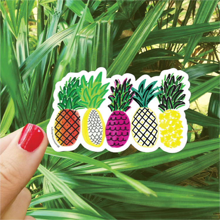Colorful Pineapples Sticker