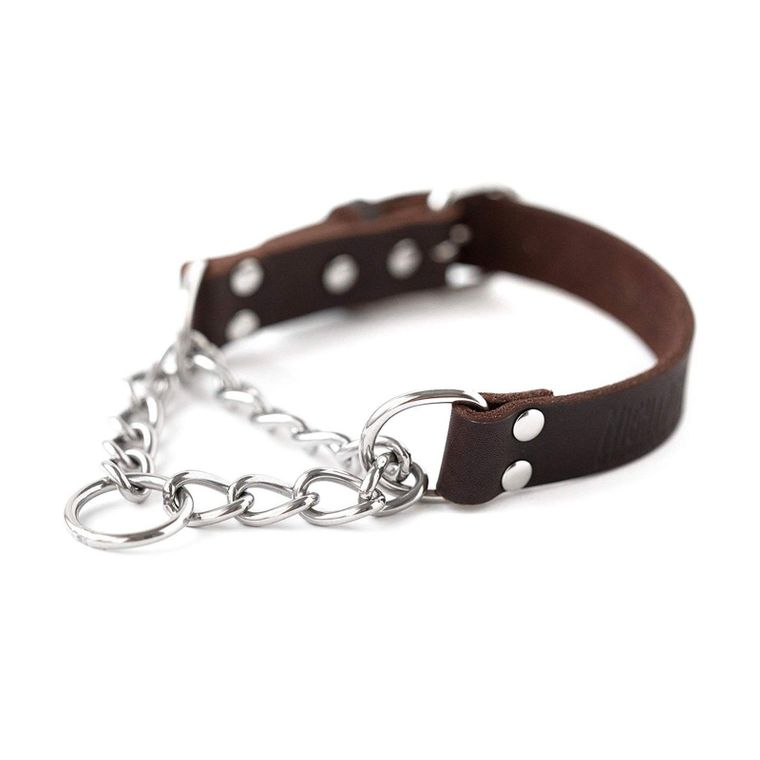 Brown Leather Martingale Training Collar