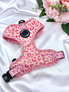Pink Leopard Adjustable Dog Harness