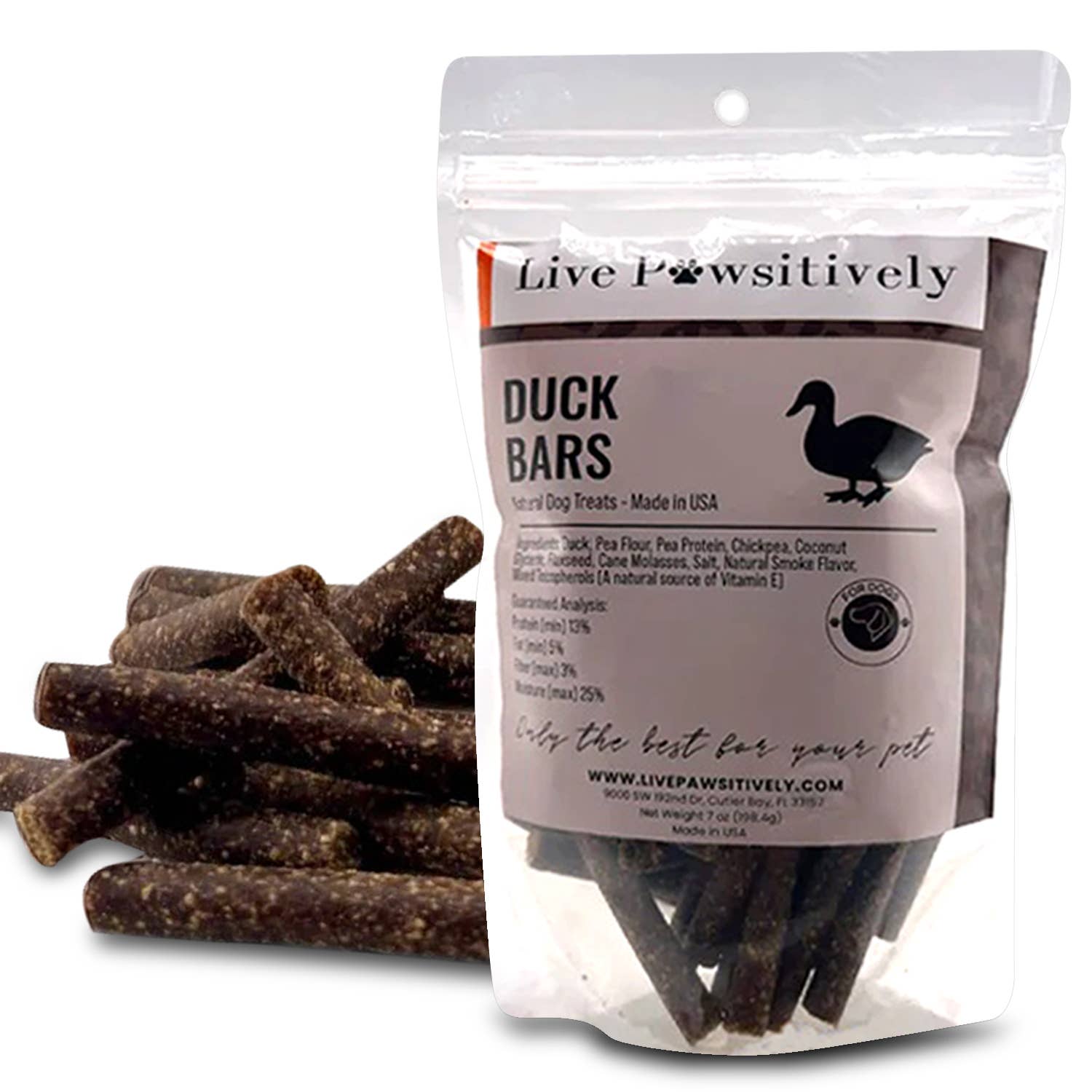 Duck Bars, Natural Limited ingredient dog treat, made in USA