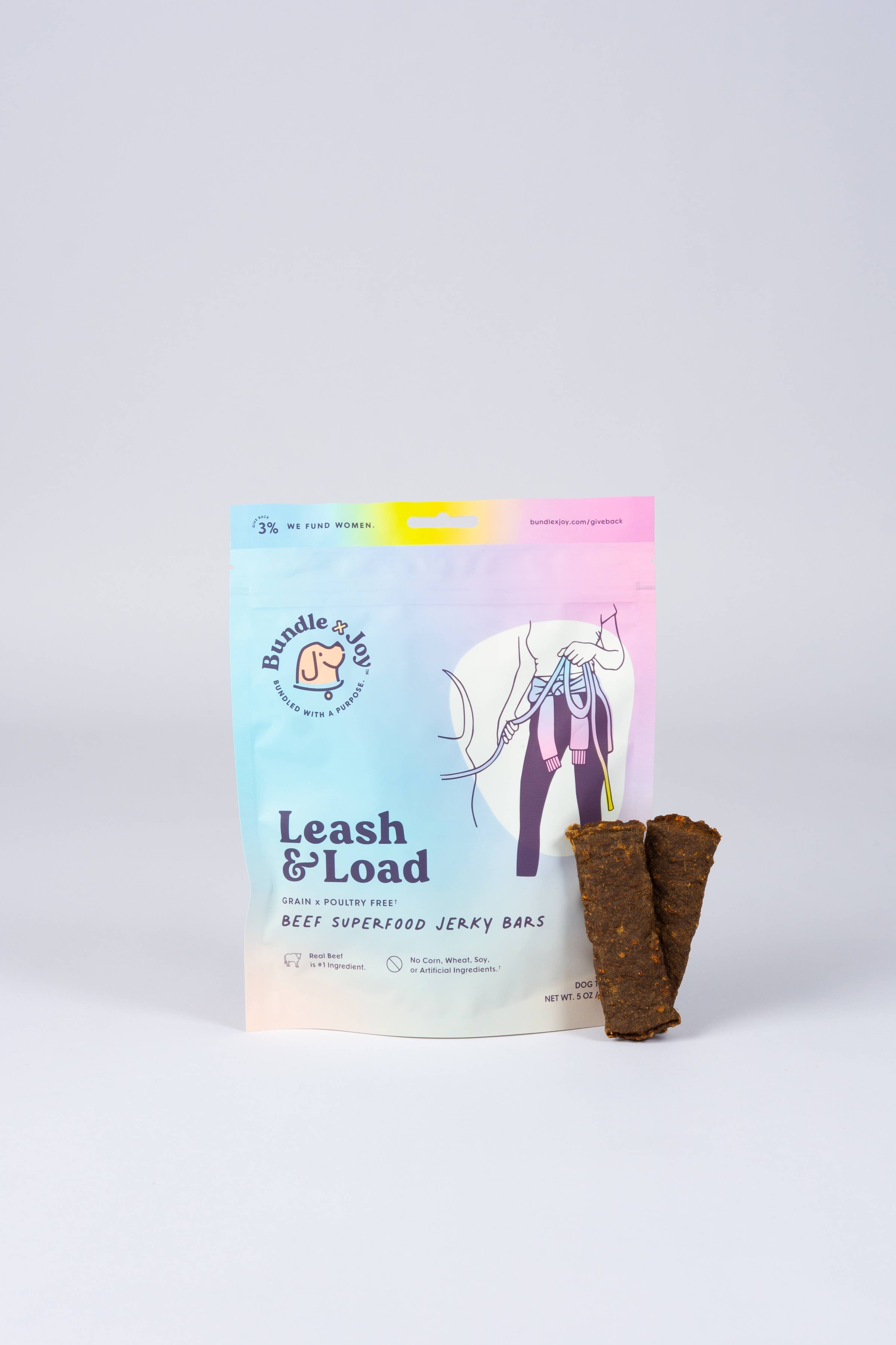 Leash & Load Beef Superfood Jerky Bars for Dogs: 5oz