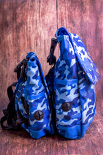 Blue camo dog backpack