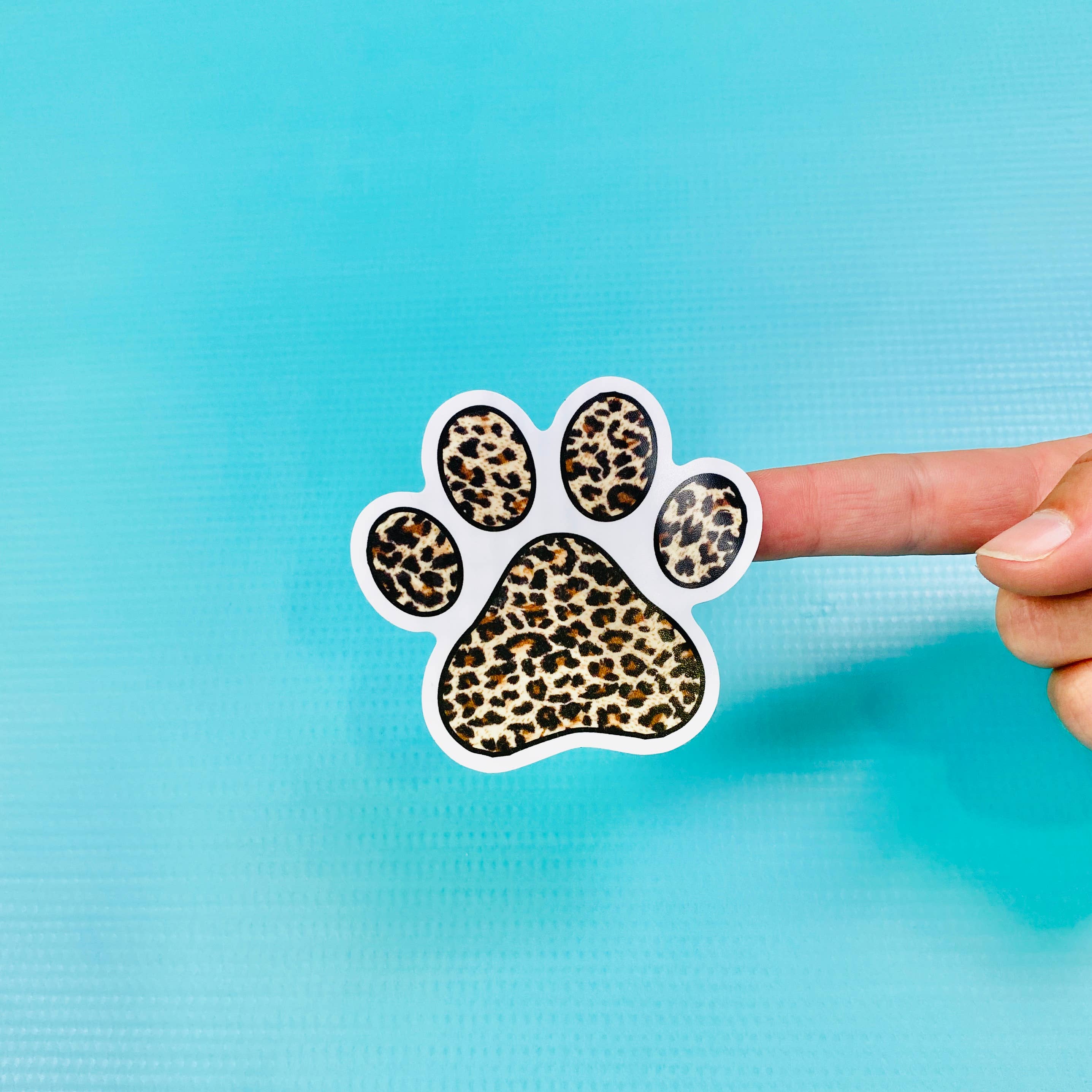 Leopard Paw Print Die Cut Sticker