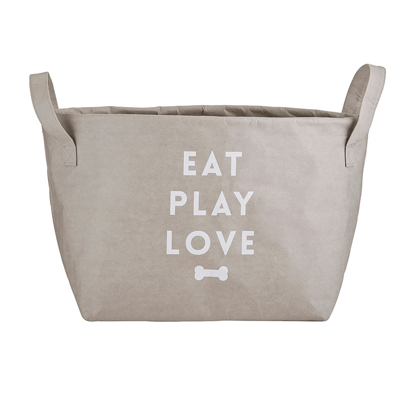Eat. Play. Love. Dog Toy Storage Tote