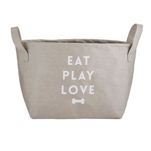 Eat. Play. Love. Dog Toy Storage Tote