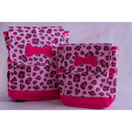 Pink leopard print dog backpack