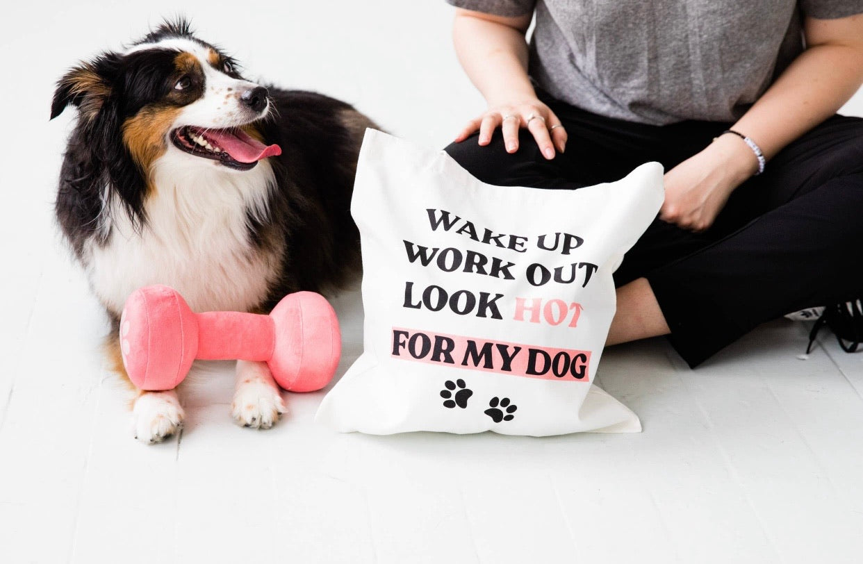 Work Out Dumbbell Tote Bag & Dog Toy Set