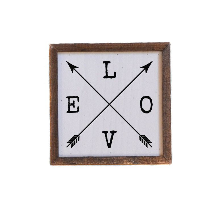 Valentine's Day Love With Arrows Wooden Sign
