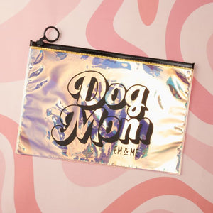 Dog Mom Holographic Zipper Pouch